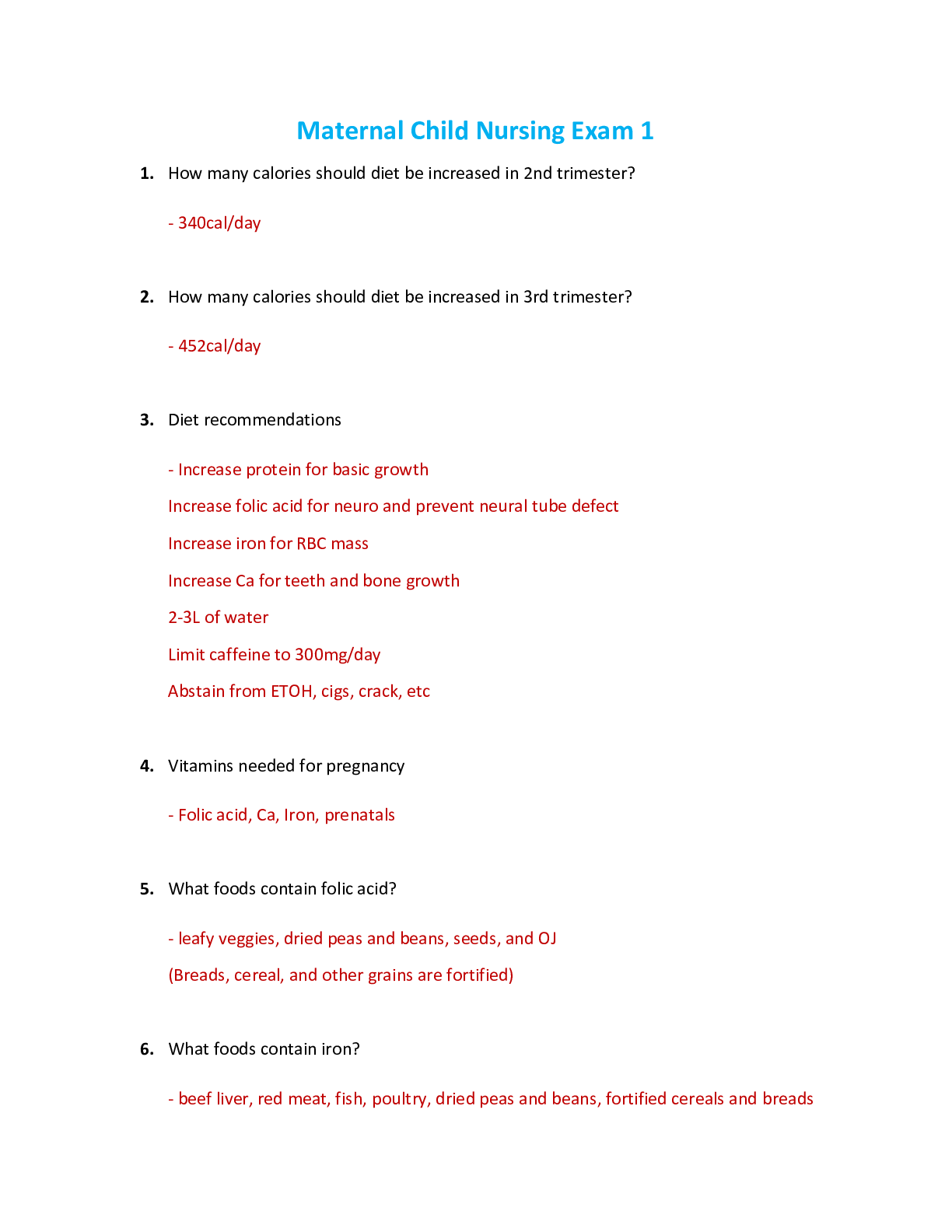 Preview of NUR 2513 / NUR2513 Exam 1: Maternal Child Nursing Exam 1 Study Guide (Latest 2021/2022) Rasmussen